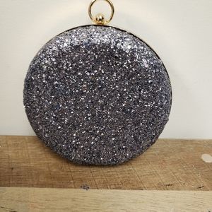 Grey glitter bag